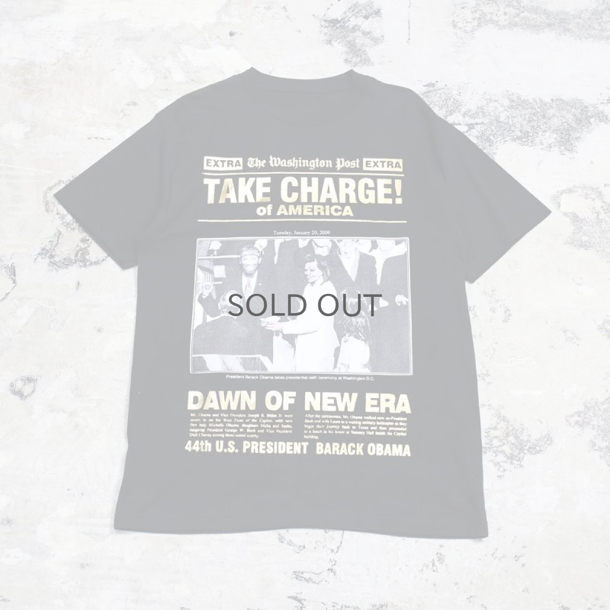 画像1: "TAKE CHARGE!" OBAMA PRINTED S/S TEE / Mens XL (1)