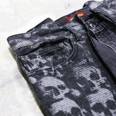 画像3: 【Wiz&Witch】"DIRTY BEAUTIFUL" SKULL TWINS DENIM PANTS / W30 (3)