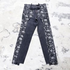 画像2: 【Wiz&Witch】"DIRTY BEAUTIFUL" SKULL TWINS DENIM PANTS / W30 (2)