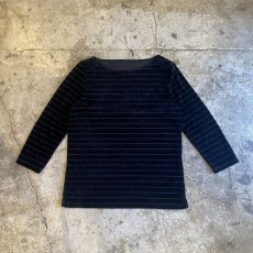 画像1: VELVET BOAT NECK BORDER DESIGN L/S TOPS /  Ladies M (1)