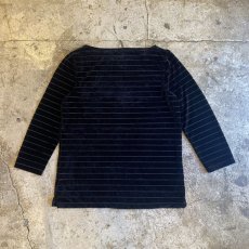 画像2: VELVET BOAT NECK BORDER DESIGN L/S TOPS /  Ladies M (2)