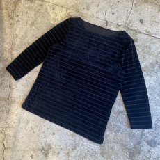 画像4: VELVET BOAT NECK BORDER DESIGN L/S TOPS /  Ladies M (4)