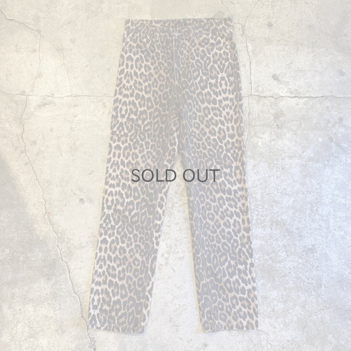 画像1: LEOPARD PATTERN DESIGN DENIM PANTS / W27 (1)