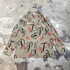 画像1: ARTISTIC ALPHABET PATTERN L/S SHIRT / Mens M (1)