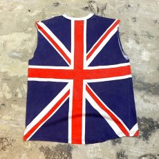 画像2: UNION JACK PATTERN CUT OFF N/S TEE / Mens L (2)