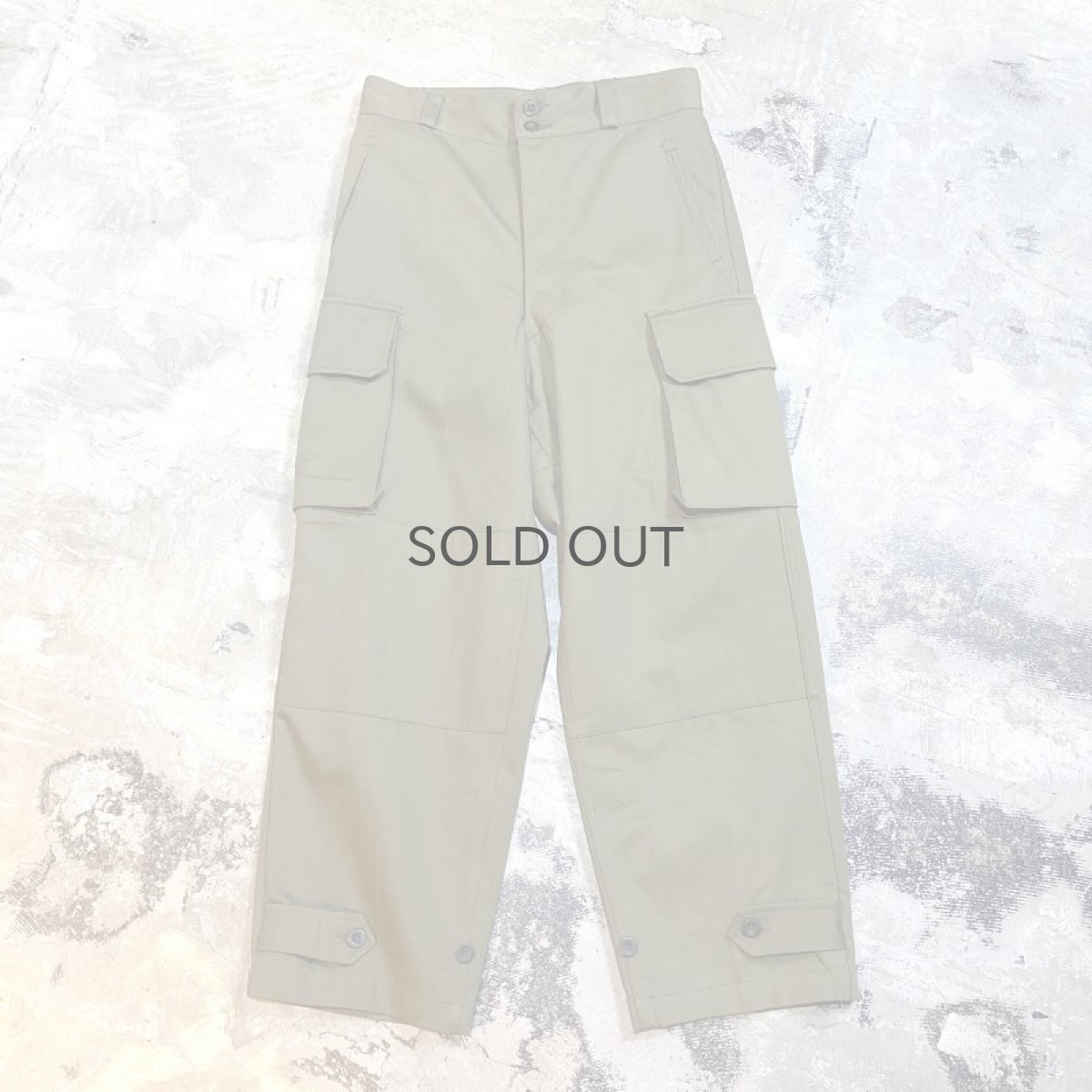 画像1: OLIVE COLOR EURO MILITARY CARGO PANTS / W30 (1)