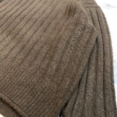 画像6: BROWN COLOR HI NECK RIB KNIT SWEATER / Mens L (6)