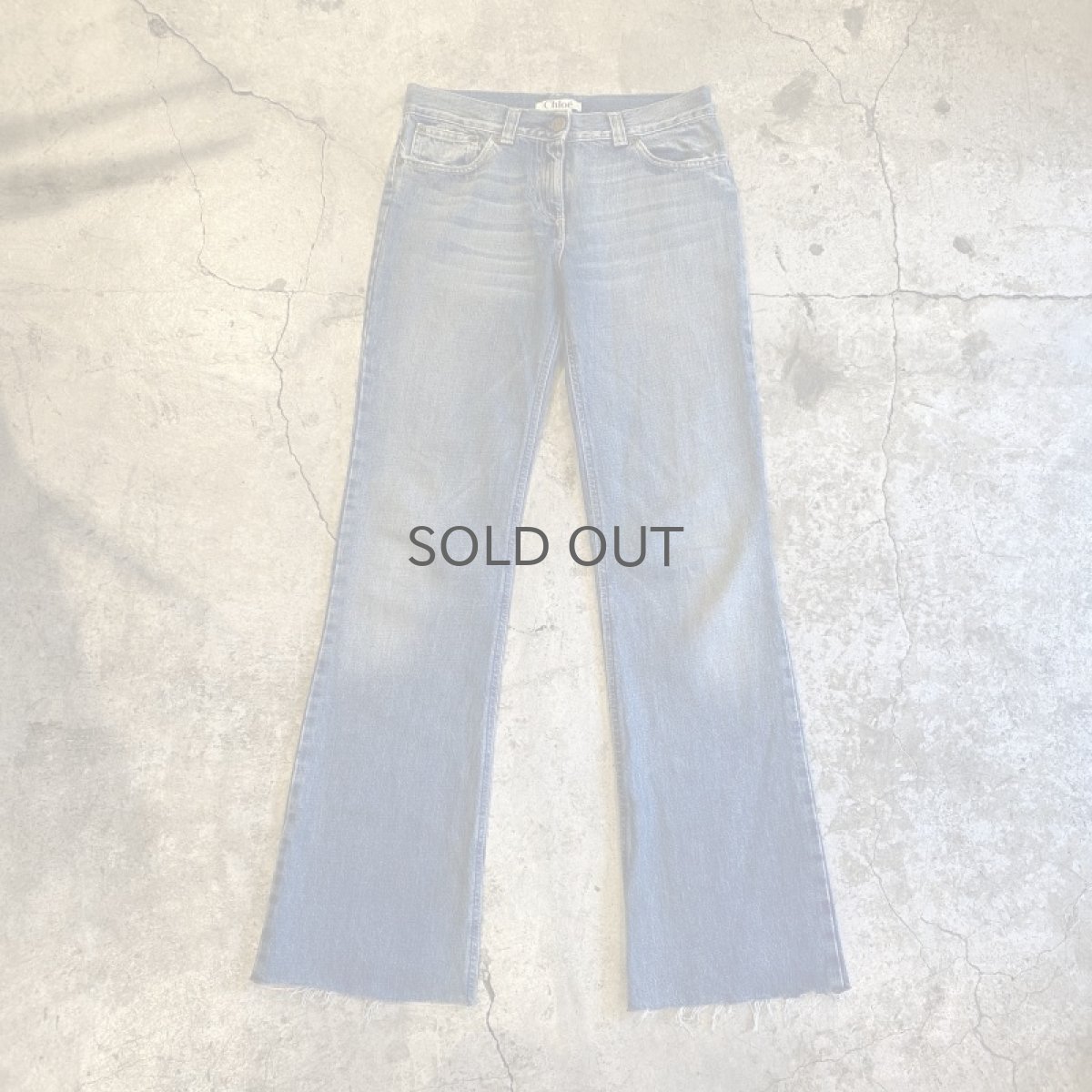 画像1: 【Chloe】CUT OFF DESIGN FLARE DENIM PANTS / W30 (1)