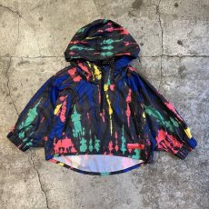 画像1: 【ADIDAS STELLASPORT】ALL OVER MIX COLOR TIE DYE PATTERN SHORT DESIGN ZIP UP ANORAK HOODIE TOPS / Ladies M (1)