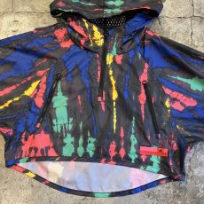 画像7: 【ADIDAS STELLASPORT】ALL OVER MIX COLOR TIE DYE PATTERN SHORT DESIGN ZIP UP ANORAK HOODIE TOPS / Ladies M (7)