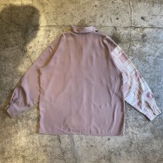 画像2: TWO FACE OPEN COLLAR DESIGN PATTERN L/S SHIRT / Ladies L (2)