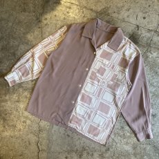 画像4: TWO FACE OPEN COLLAR DESIGN PATTERN L/S SHIRT / Ladies L (4)