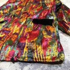 画像6: ALL OVER PATTERN ZIP UP VELOUR JACKET / Mens L (6)