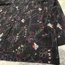 画像6: ARTISTIC FLORAL PATTERN L/S SHEER SHIRT / Mens M (6)