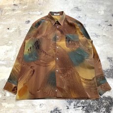 画像1: ALL OVER ARTISTIC PATTERN L/S SHIRT / Mens L (1)