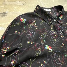 画像3: ARTISTIC FLORAL PATTERN L/S SHEER SHIRT / Mens M (3)