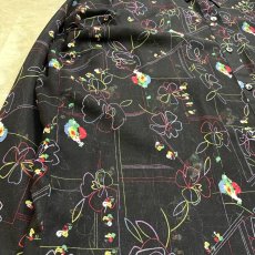 画像5: ARTISTIC FLORAL PATTERN L/S SHEER SHIRT / Mens M (5)