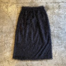 画像1: BLACK COLOR DESIGN FRINGE SKIRT / W26~W33 (1)