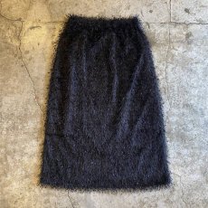 画像2: BLACK COLOR DESIGN FRINGE SKIRT / W26~W33 (2)