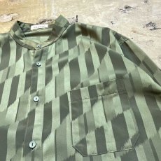 画像4: ALL OVER ARTISTIC PATTERN BAND COLLAR L/S SHIRT / Mens L (4)