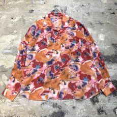 画像1: ALL OVER PATTERN OPEN COLLAR L/S SHIRT / Mens M (1)