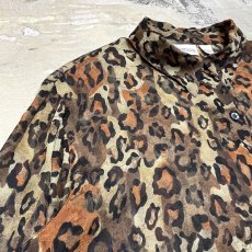 画像3: ALL OVER LEOPARD PATTERN L/S SHEER SILK SHIRT / Mens L (3)