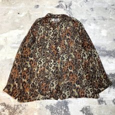 画像2: ALL OVER LEOPARD PATTERN L/S SHEER SILK SHIRT / Mens L (2)