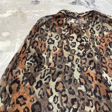 画像9: ALL OVER LEOPARD PATTERN L/S SHEER SILK SHIRT / Mens L (9)