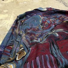 画像9: ALL OVER ART PATTERN SHAWL COLLAR JACKET / Mens M / MADE IN USA (9)