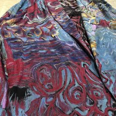 画像5: ALL OVER ART PATTERN SHAWL COLLAR JACKET / Mens M / MADE IN USA (5)