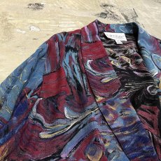 画像3: ALL OVER ART PATTERN SHAWL COLLAR JACKET / Mens M / MADE IN USA (3)