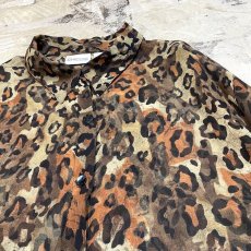 画像4: ALL OVER LEOPARD PATTERN L/S SHEER SILK SHIRT / Mens L (4)