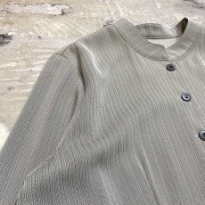 画像3: GRAY STRIPE WOVEN BAND COLLAR L/S SHIRT / Mens M (3)