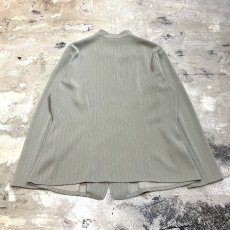 画像2: GRAY STRIPE WOVEN BAND COLLAR L/S SHIRT / Mens M (2)