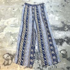 画像1: MULTI STRIPE PATTERN WIDE SILHOUETTE PANTS / W28~ (1)