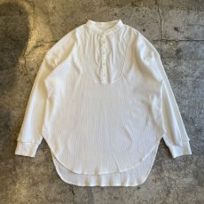 画像1: STAND COLLAR DESIGN WAFFLE L/S SHIRT / Ladies L (1)