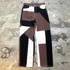 画像1: MULTI COLOR SWITCHED STRAIGHT COTTON PANTS / W33 (1)