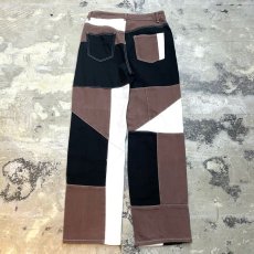 画像2: MULTI COLOR SWITCHED STRAIGHT COTTON PANTS / W33 (2)