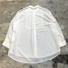 画像2: FRONT PLEATED BAND COLLAR L/S SHIRT / Mens L (2)