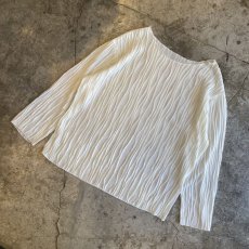 画像4: WAVE DECORATION DESIGN COTTON GAUZE L/S TOPS / Ladies L (4)