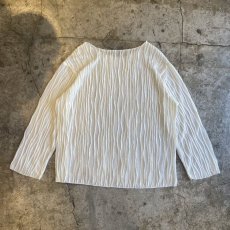 画像2: WAVE DECORATION DESIGN COTTON GAUZE L/S TOPS / Ladies L (2)