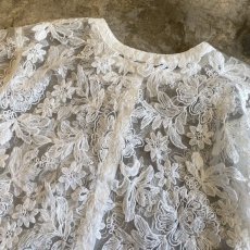 画像10:  FLORAL LACE VOLUME SLEEVE DESIGN SHEER CARDIGAN / Ladies M (10)