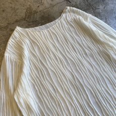 画像3: WAVE DECORATION DESIGN COTTON GAUZE L/S TOPS / Ladies L (3)