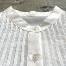 画像11: FRONT PLEATED BAND COLLAR L/S SHIRT / Mens L (11)