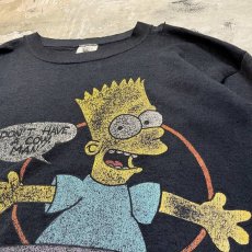 画像4: 80's BART SIMPSON PRINTED DAMAGE SWEAT / Mens M / MADE IN USA (4)