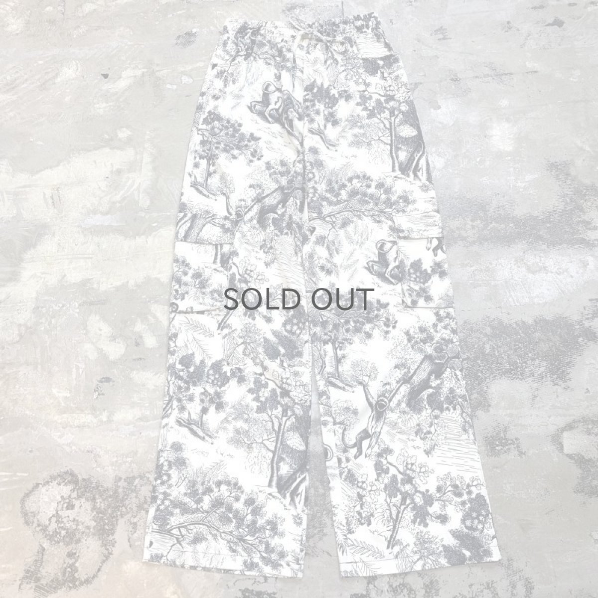 画像1: JUNGLE PATTERN ANIMAL PRINTED WIDE SILHOUETTE PANTS / ~W37 (1)