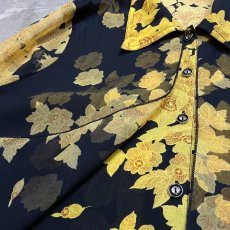 画像10: FLORAL PATTERN LAYERED FRONT L/S SHIRT / Mens L (10)