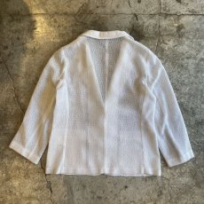 画像2: WHITE COLOR MESH DESIGN TAILORED JACKET / Ladies M (2)