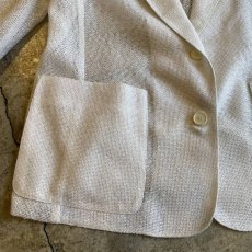 画像5: WHITE COLOR MESH DESIGN TAILORED JACKET / Ladies M (5)