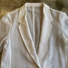 画像6: WHITE COLOR MESH DESIGN TAILORED JACKET / Ladies M (6)